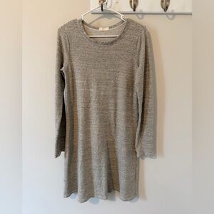 CP Shades Long Sleeve Cotton Linen Basic Dress Light Gray Size XS